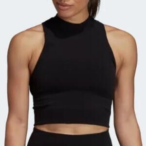 Adidas Wanderlust Black Seamless Crop Tank Top Size S